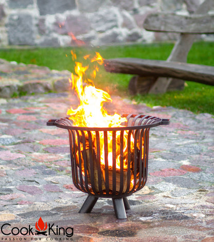 CookKing Feuerkorb VERONA mit Grillrost, 60 cm Durchmesser und Bodenplatte