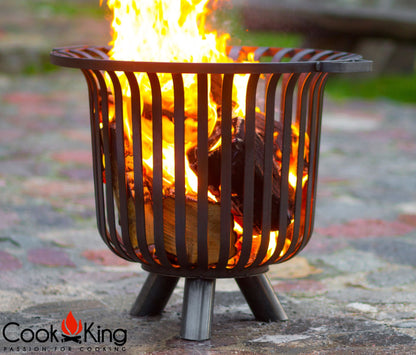 CookKing Feuerkorb VERONA mit Grillrost, 60 cm Durchmesser und Bodenplatte